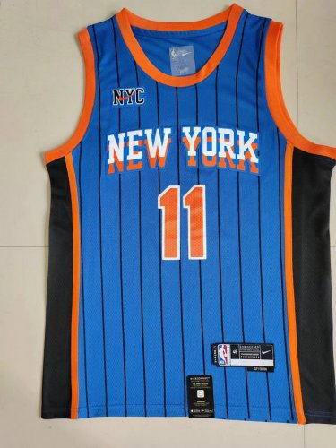 Maillot de Basket #11 Brunson Knicks 23-24 New York city Bleu Brodé